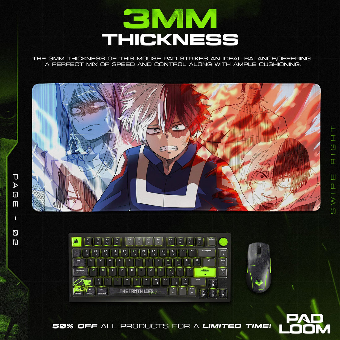 Son Goku Mouse Pad - Saiyan Power Anime Desk Mat Padloom