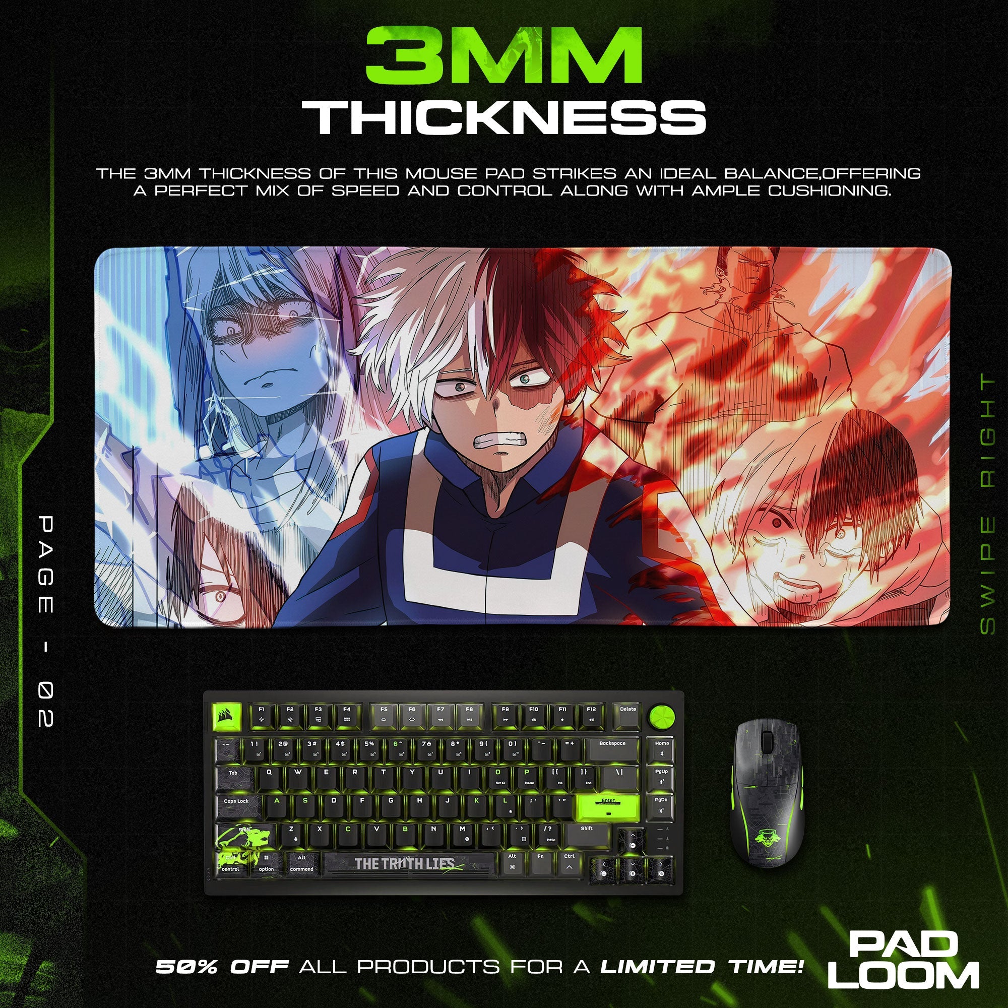 Son Goku Mouse Pad - Saiyan Power Anime Desk Mat Padloom