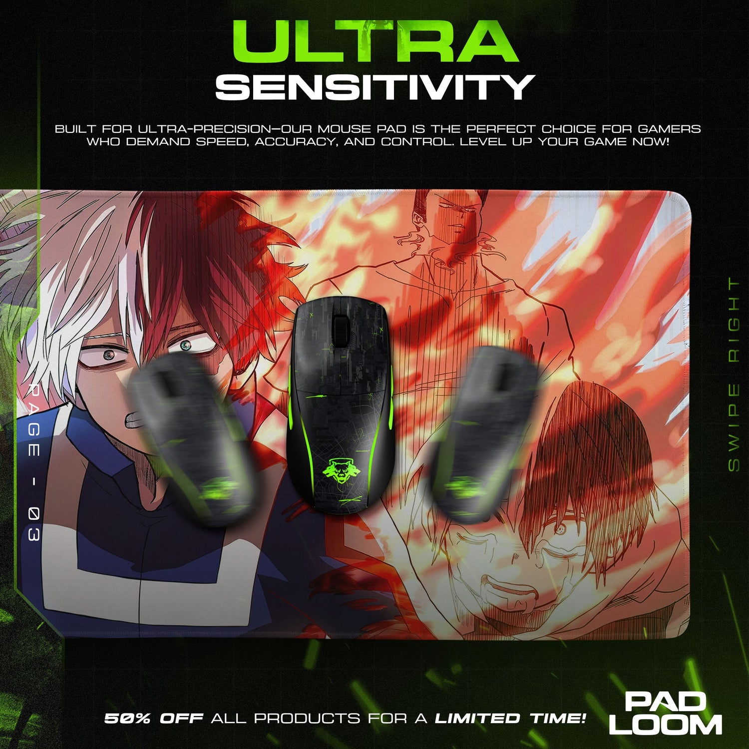 Son Goku Mouse Pad - Saiyan Power Anime Desk Mat Padloom