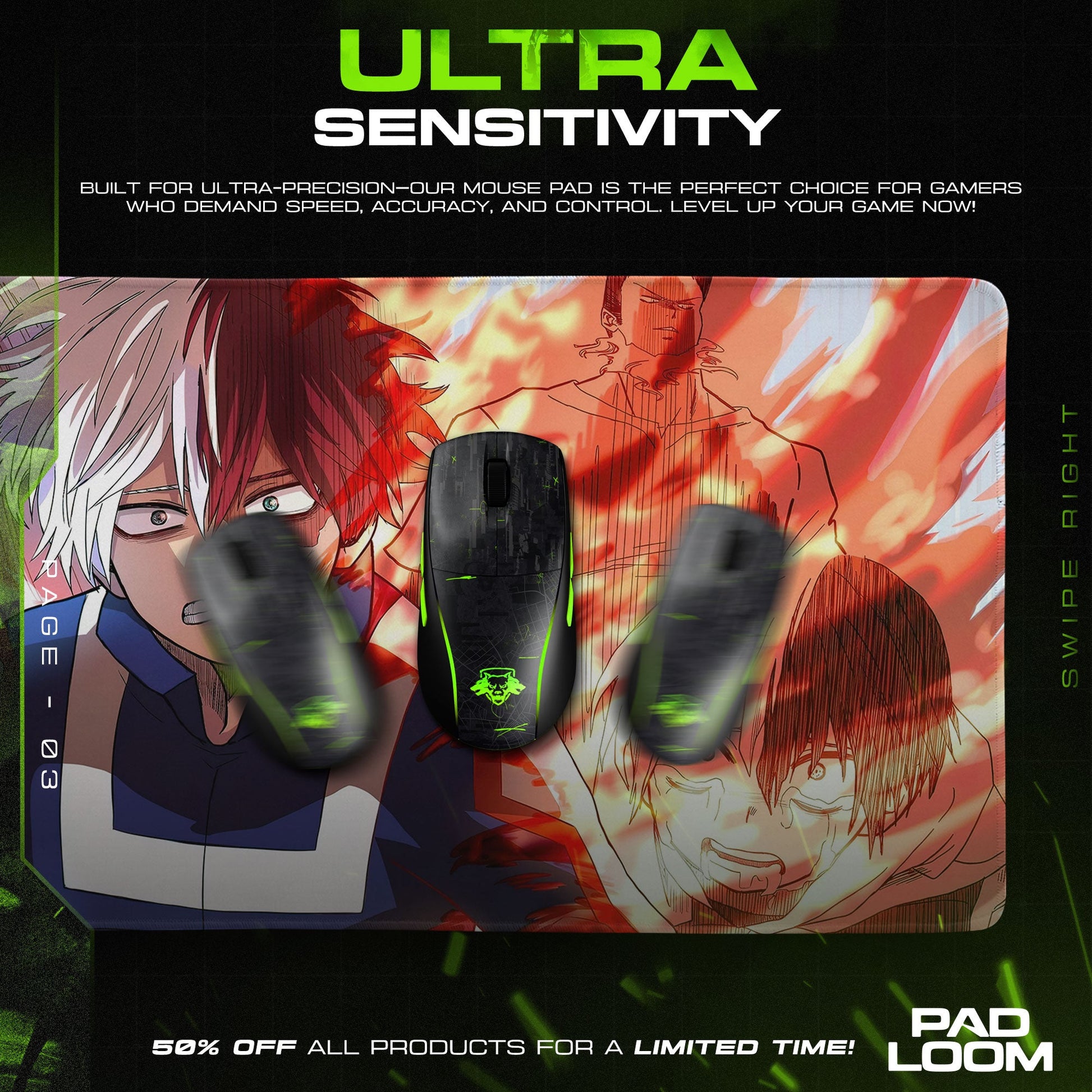 Son Goku Mouse Pad - Saiyan Power Anime Desk Mat Padloom