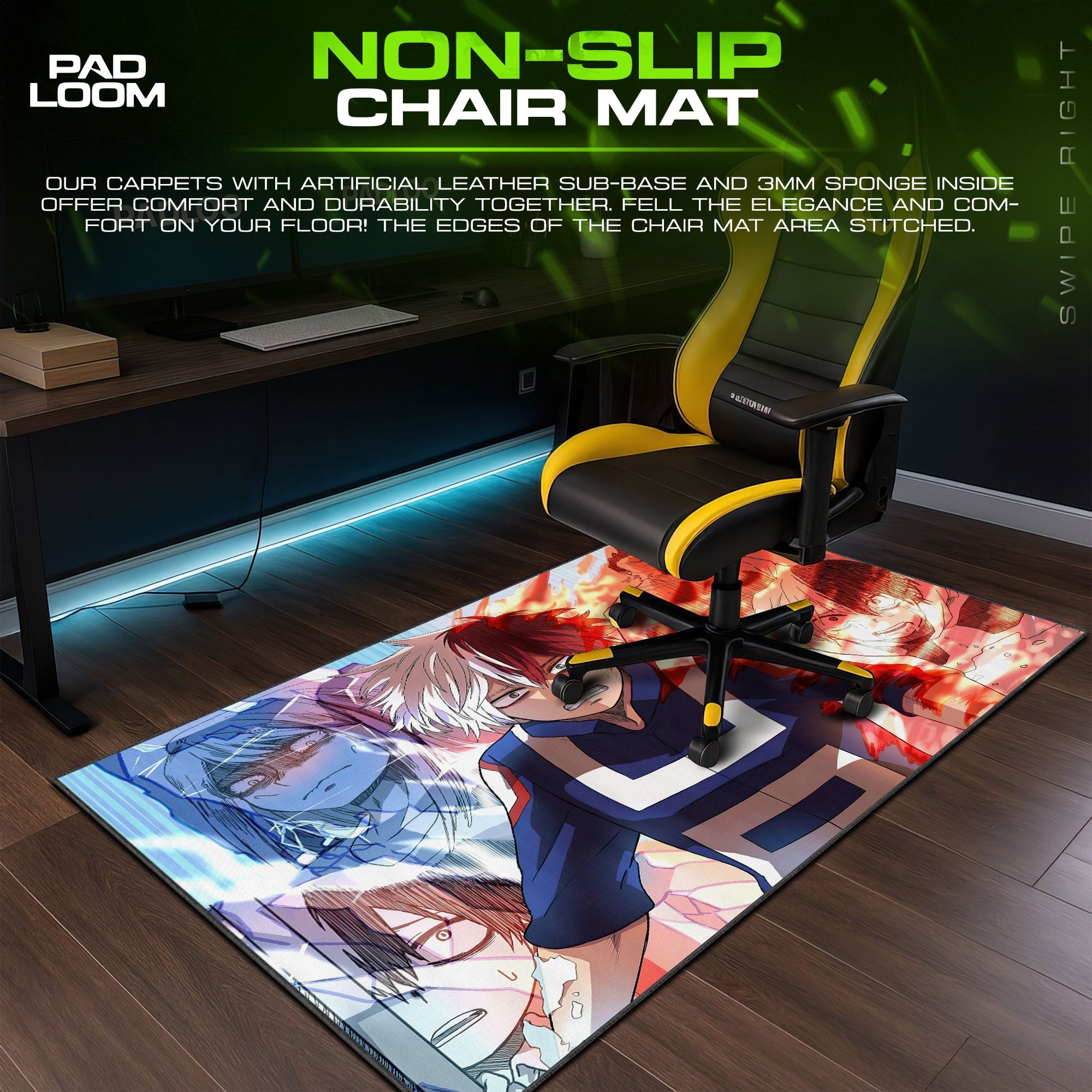 Son Goku Mouse Pad - Saiyan Power Anime Desk Mat Padloom