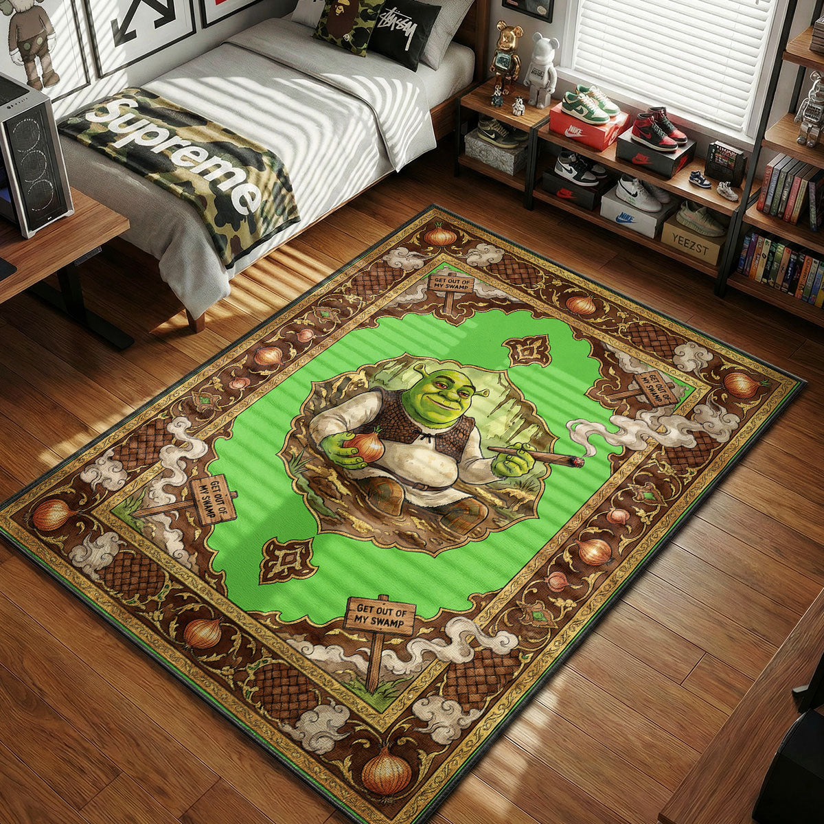 Shrek Cd Rug Shrek Swamp Boss Cigar Rug - Hypebeast Floor Mat – Padloom