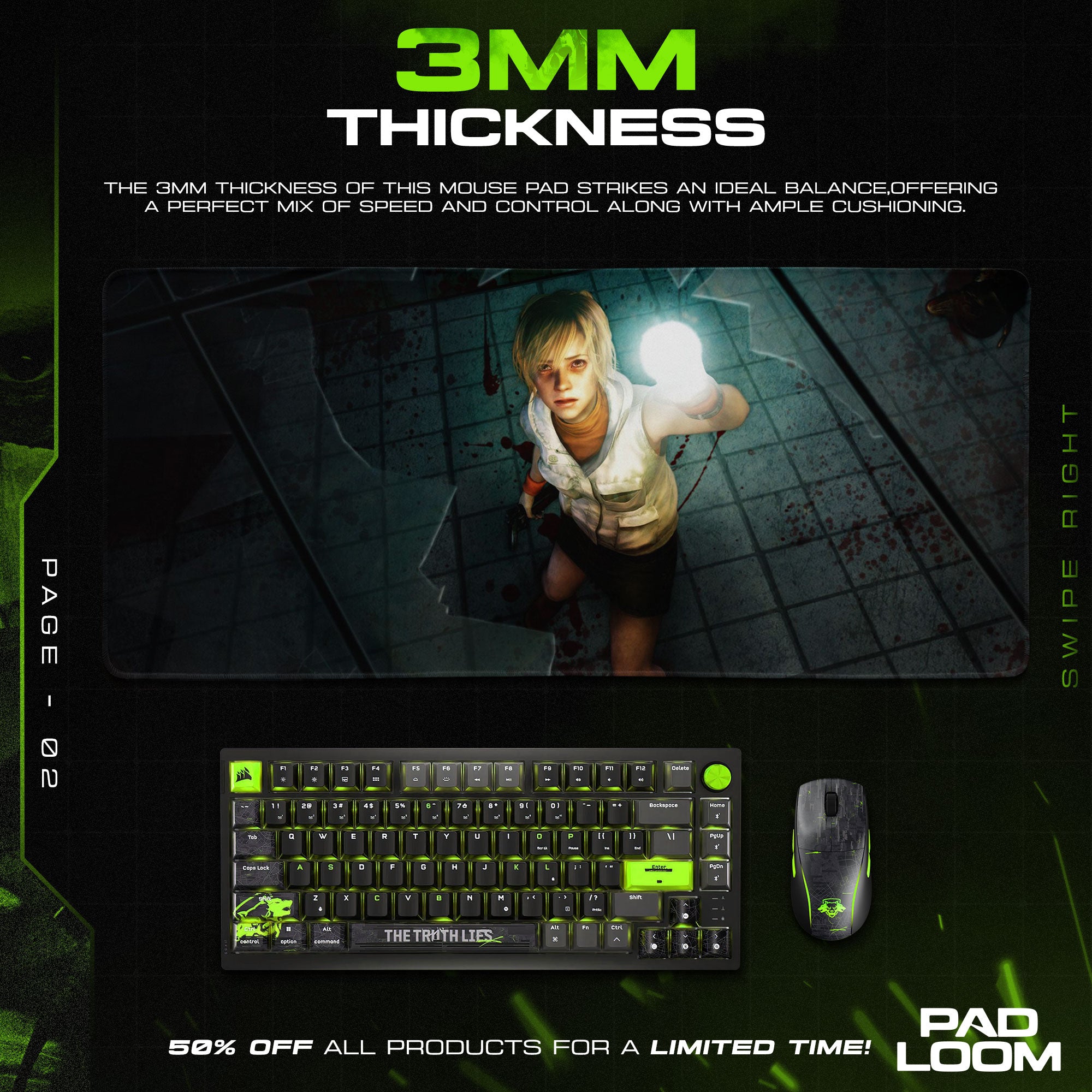 Silent Hill Heather Mason Mouse Pad, Game Horror Gaming Desk Mat