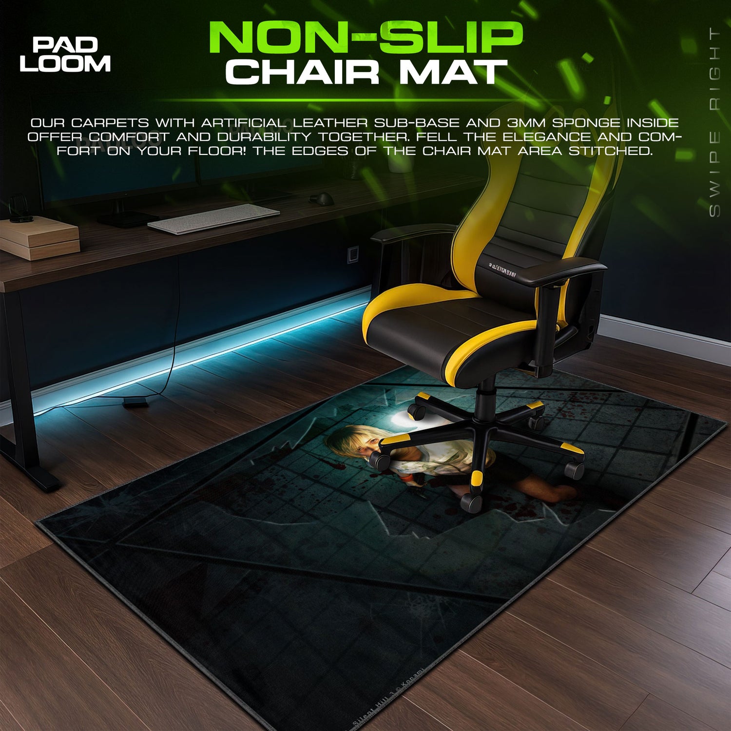 Silent desk mat showing full Horror artwork