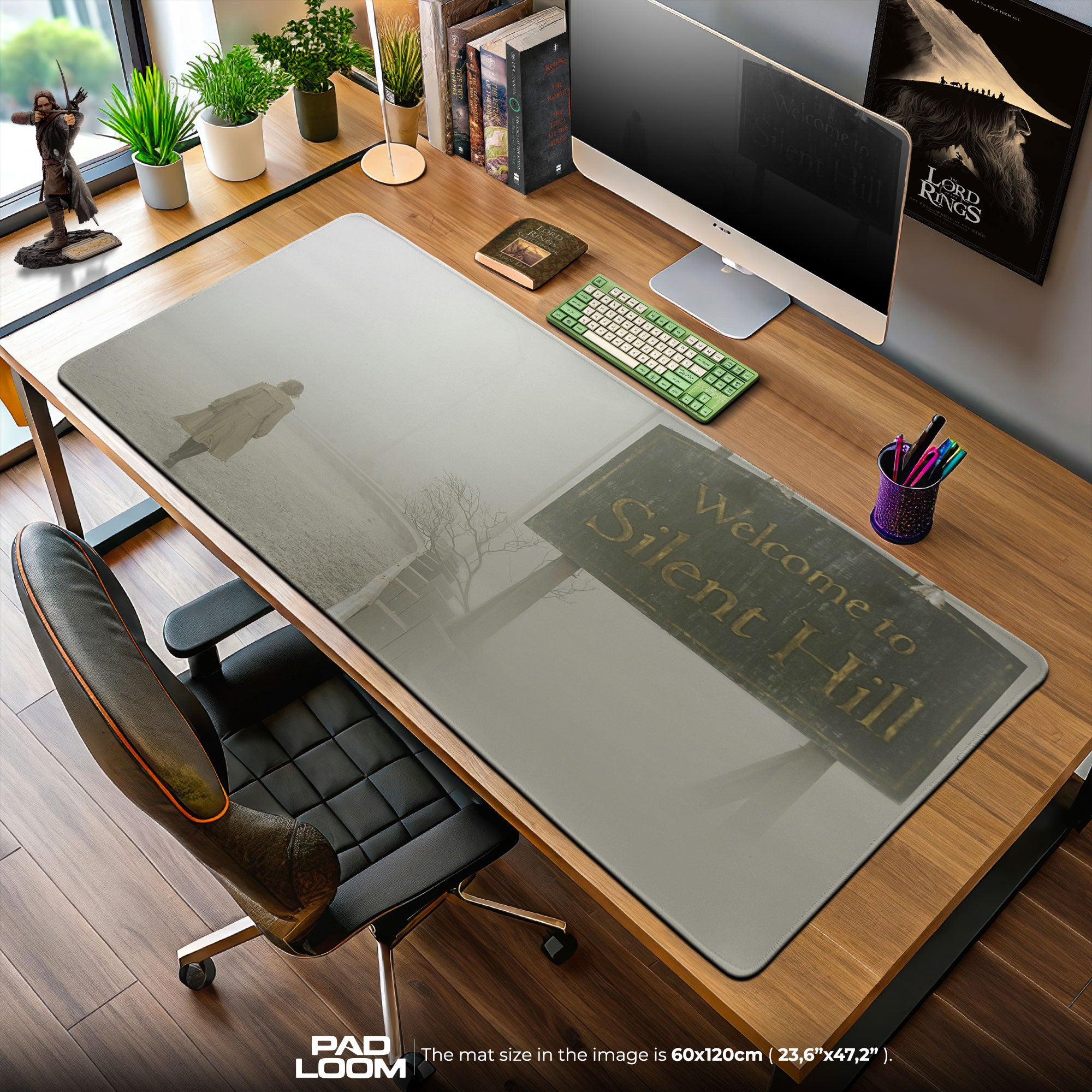 Silent Hill Welcome Sign Mouse Pad, Game Fog Gaming Desk Mat
