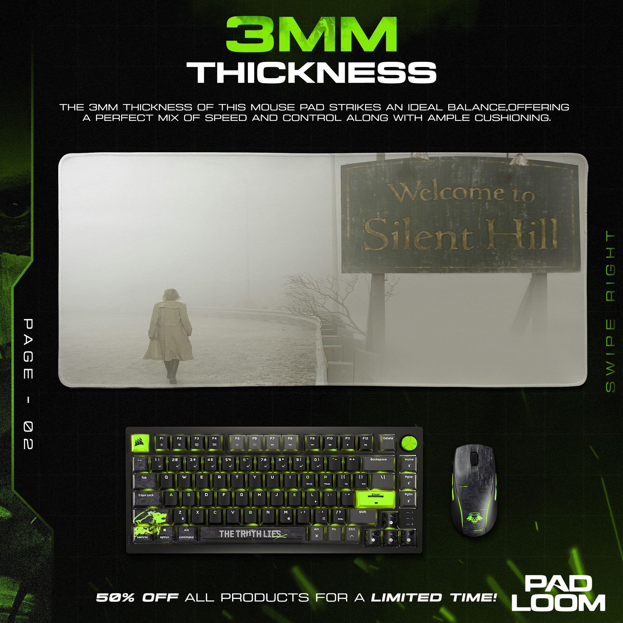 Silent Hill Welcome Sign Mouse Pad, Game Fog Gaming Desk Mat