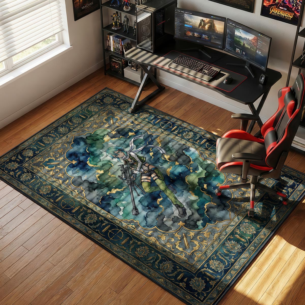 Sinon Sniper Action Rug - Sword Art Online Chair Mat