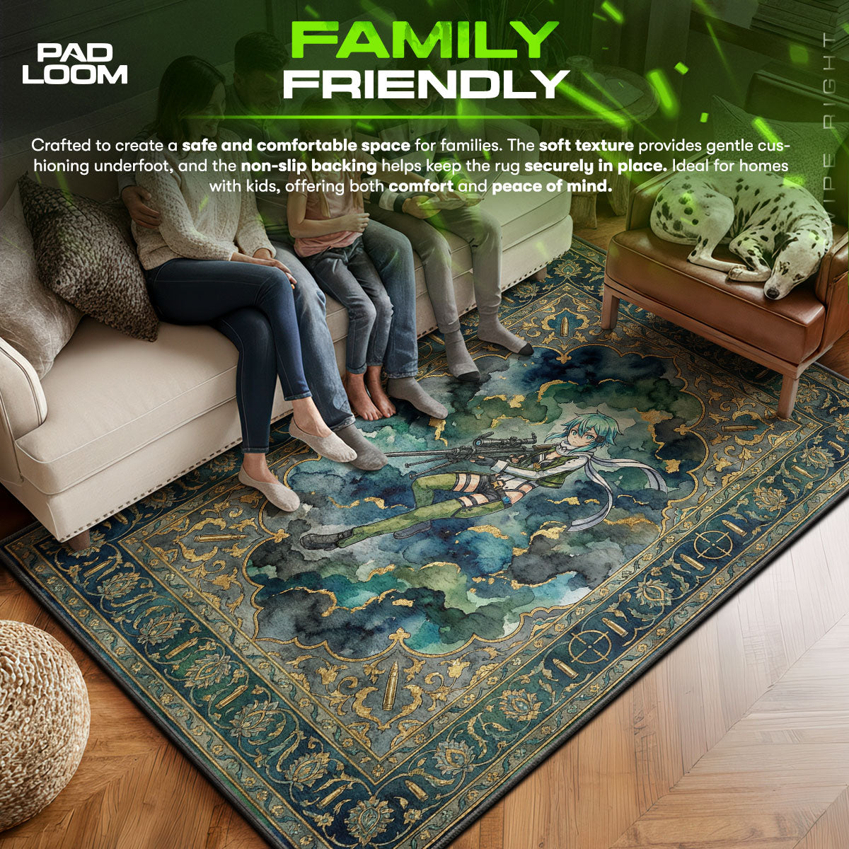Sinon Sniper Action Rug - Sword Art Online Chair Mat