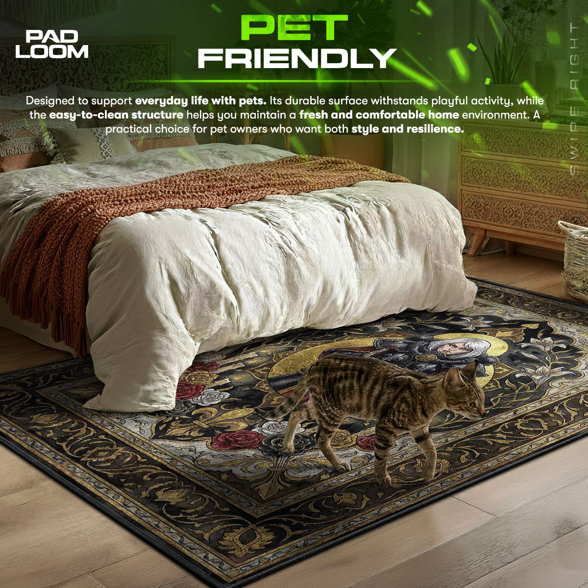 Schwester der Schlacht Lilienmuster-Teppich - Warhammer 40k Stuhlunterlage