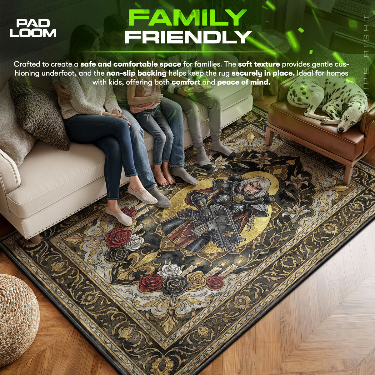 Schwester der Schlacht Lilienmuster-Teppich - Warhammer 40k Stuhlunterlage