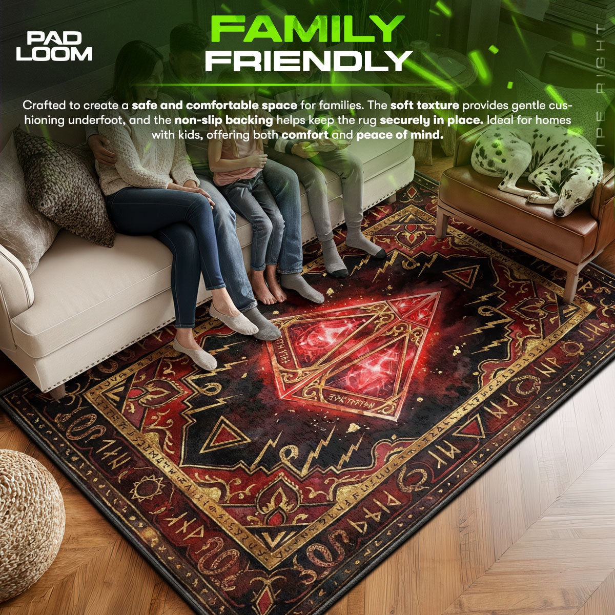 Sith area rug showing full home decor artwork