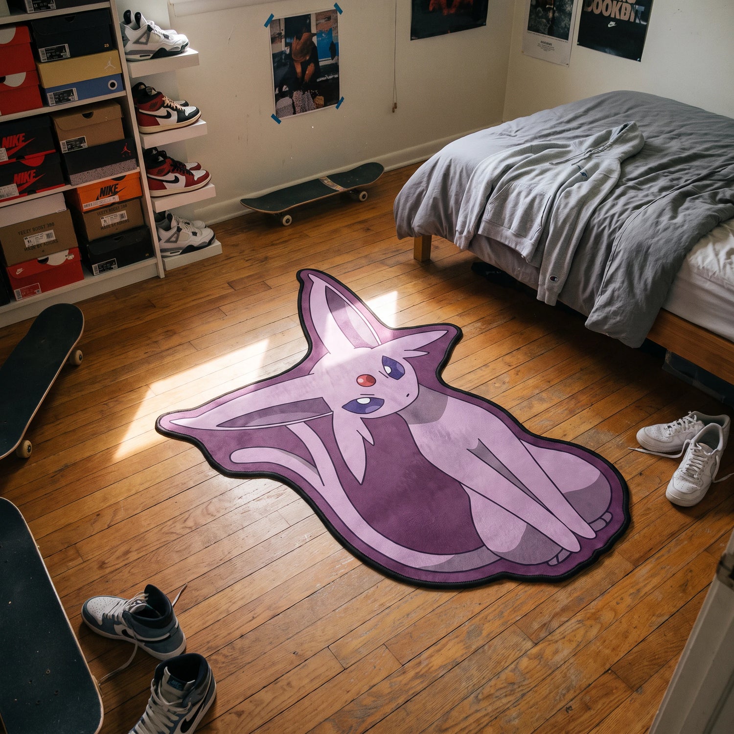 Sitting Espeon Rug - Shaped Anime Area Rug