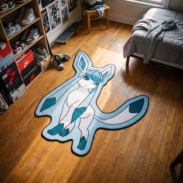 Sitting Glaceon Rug - Shaped Anime Area Rug