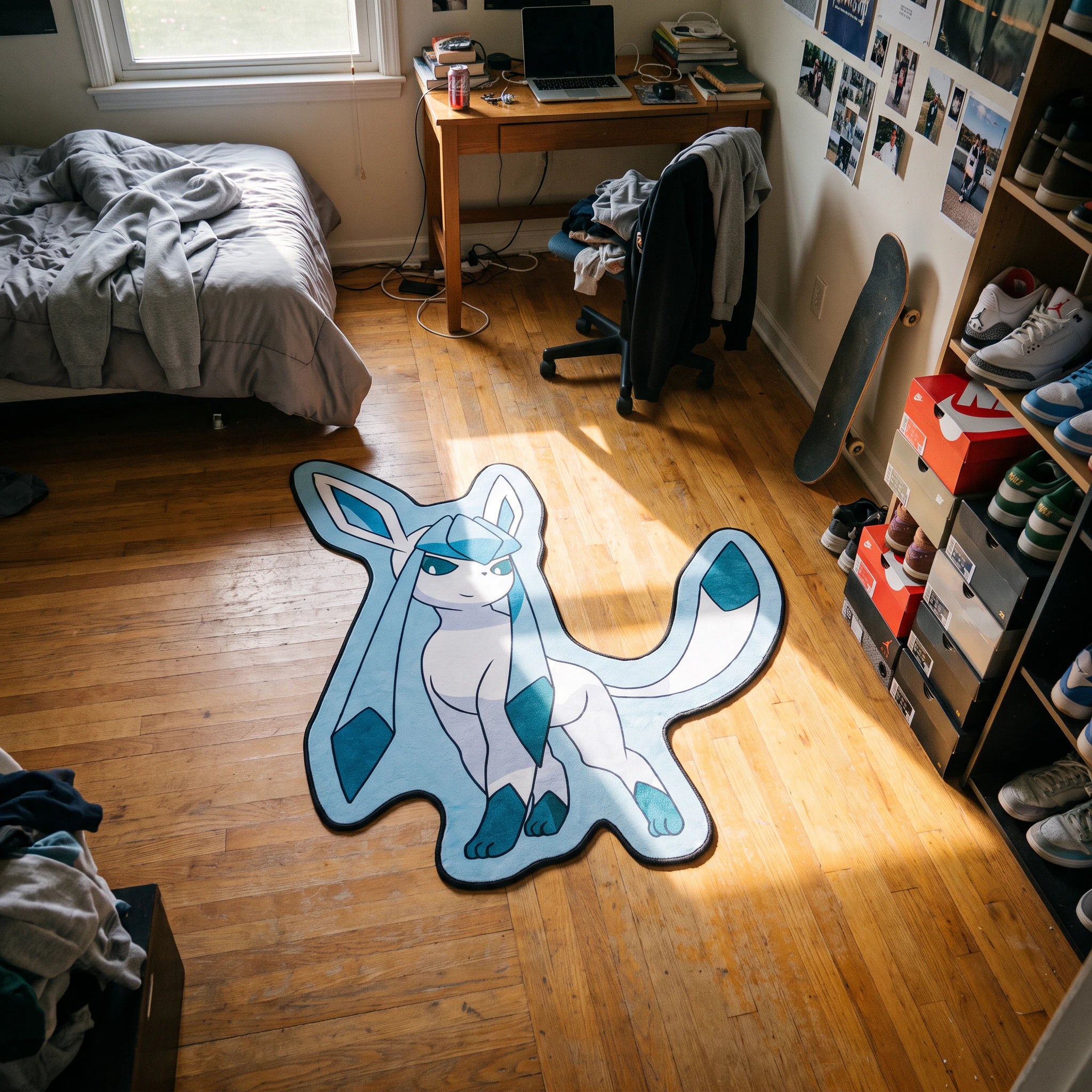 Sitting Glaceon Rug - Shaped Anime Area Rug