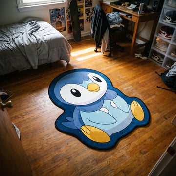 Sitting Piplup Rug - Shaped Anime Bedroom Area Rug