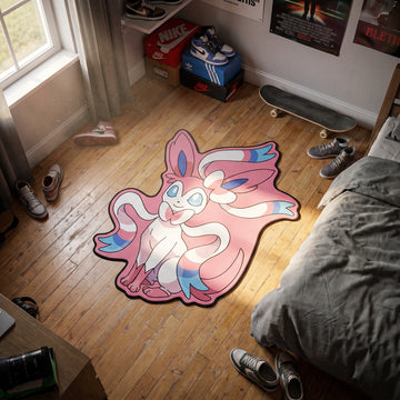 Sitting Sylveon Rug - Shaped Anime Area Rug