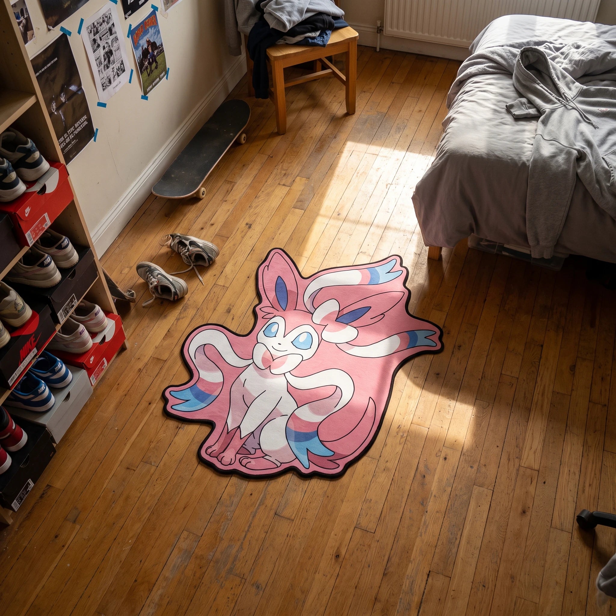 Sitting Sylveon Rug - Shaped Anime Area Rug