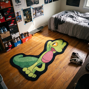Sitting Treecko Rug - Shaped Anime Area Rug