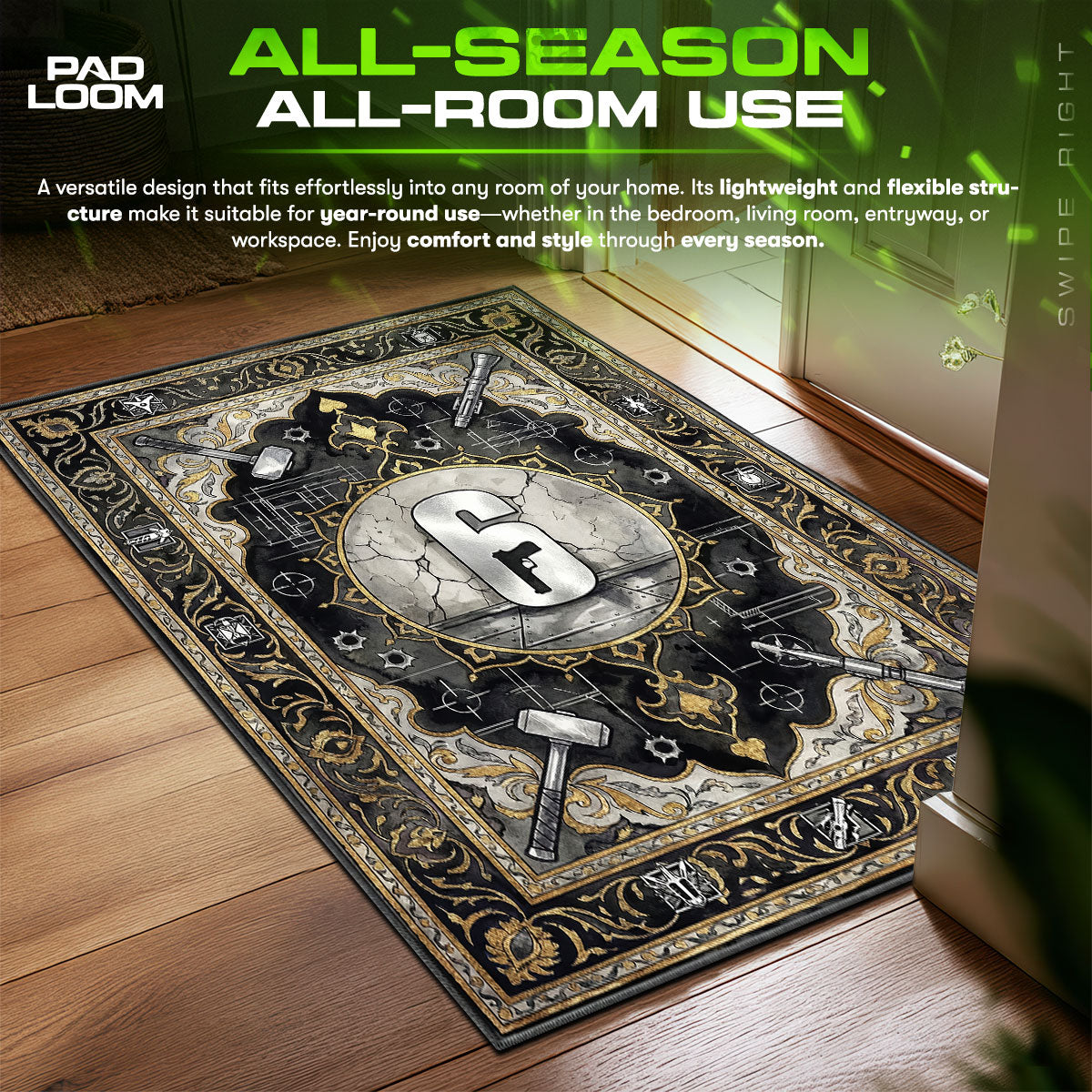 Six Siege Logo Entwurf Teppich - Rainbow Six Siege Stuhlmatte