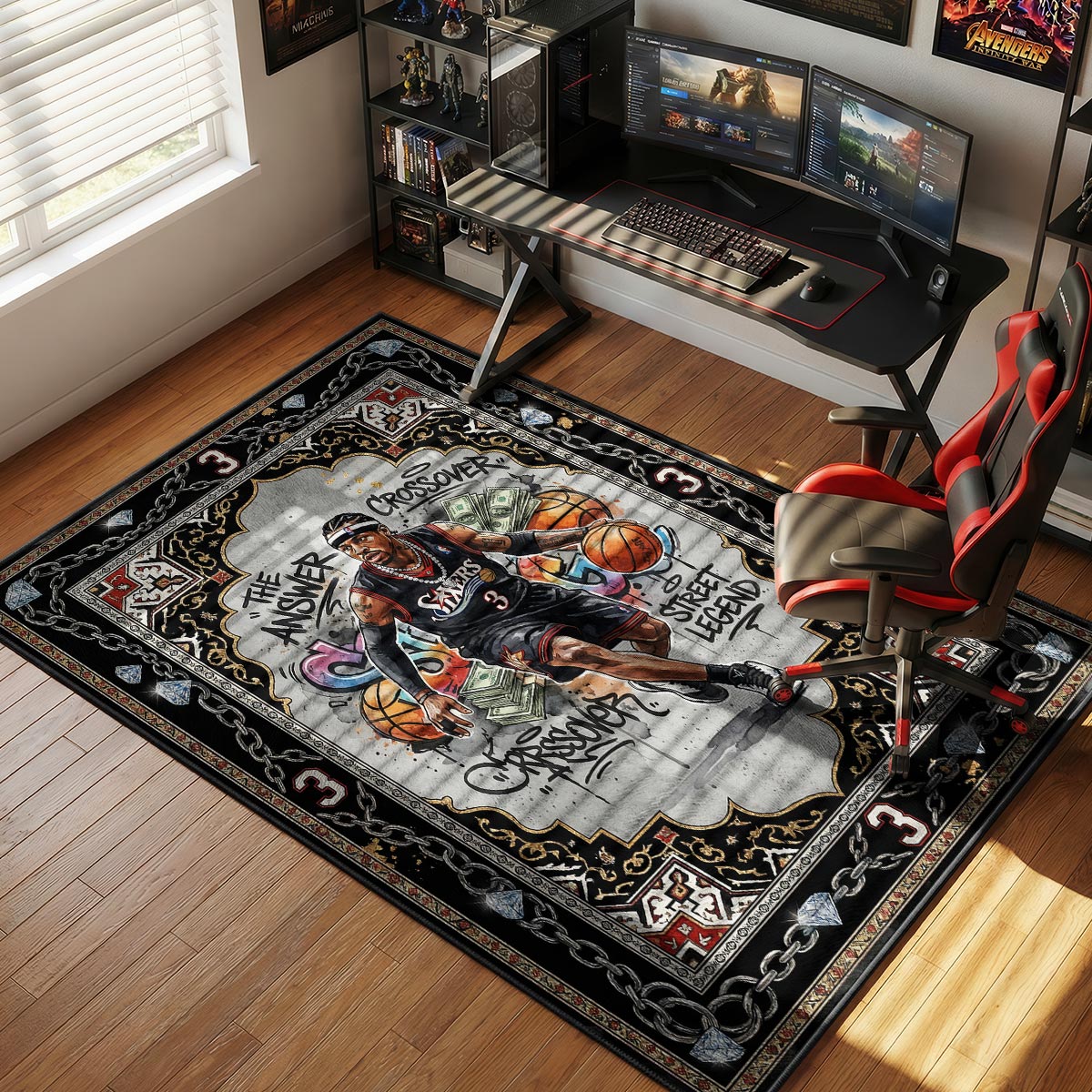 Sixers Answer Graffiti Streetwear Floor rug — main product view