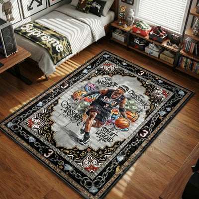 Sixers 3 The Answer Graffiti Rug - Streetwear Floor Mat