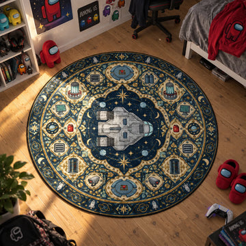 Skeld Medallion Round Rug - Among Us Chair Mat