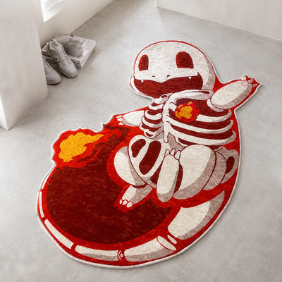 Skeleton Charmander Rug - Shaped Anime Area Rug