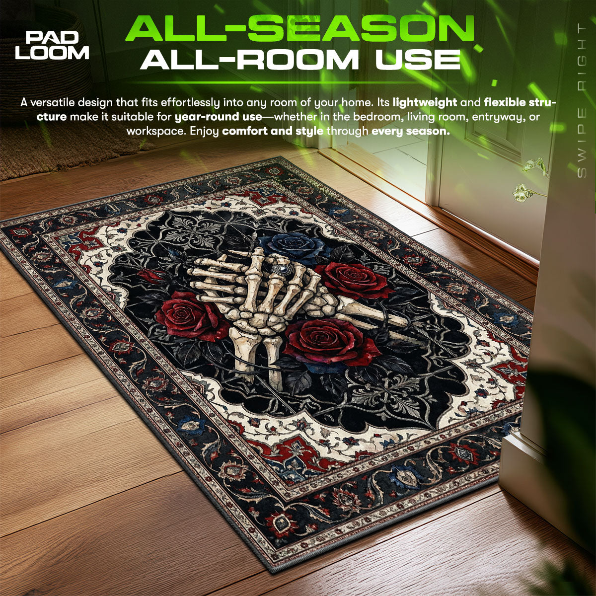 Detailed close-up of Skeleton rug pattern