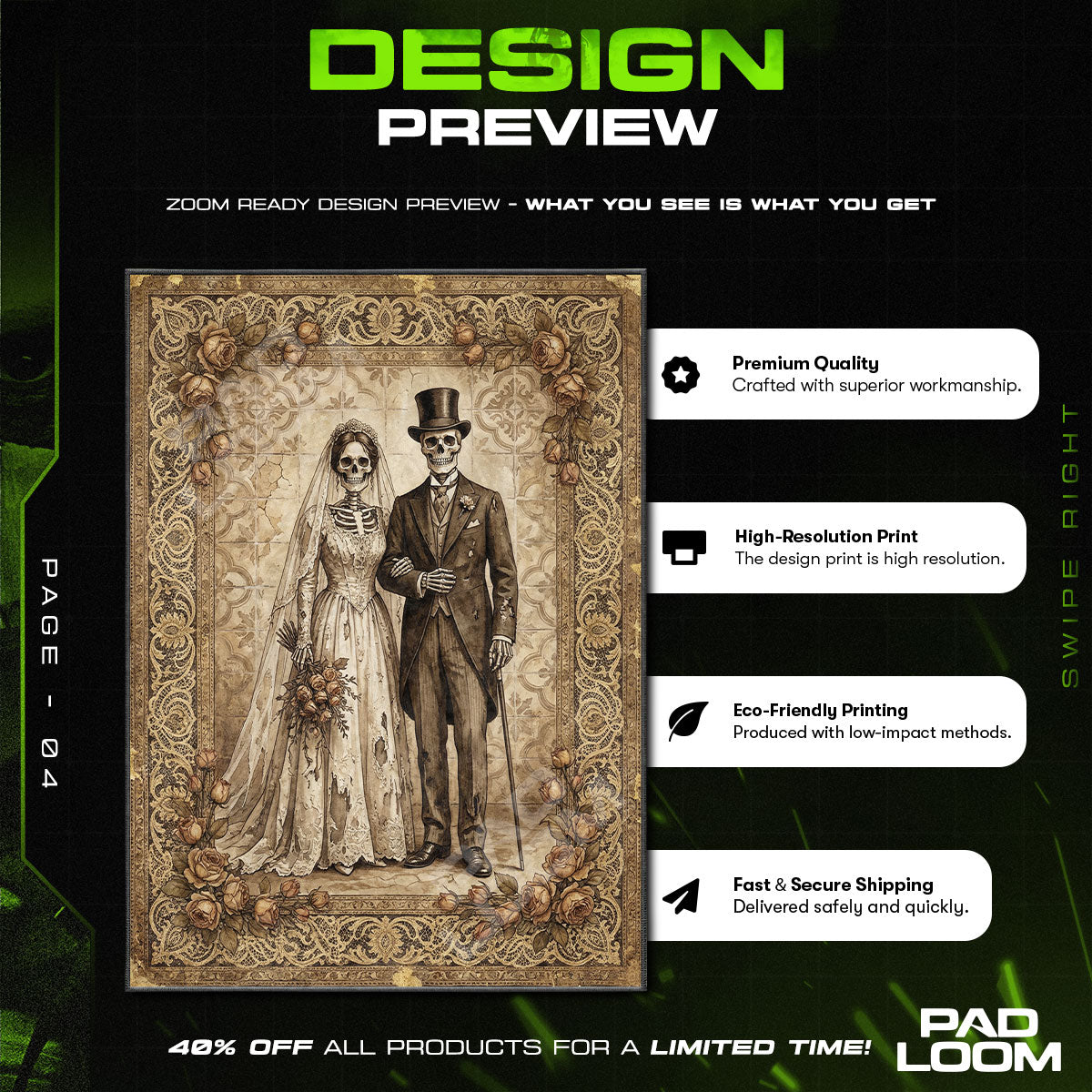 Skeleton Wedding Portrait Area rug — main product view