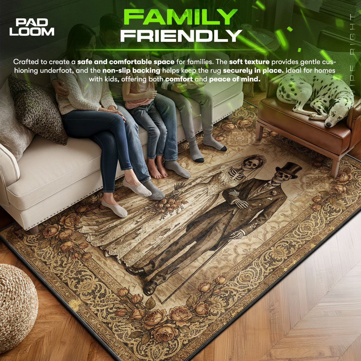 Area character design printed on rug