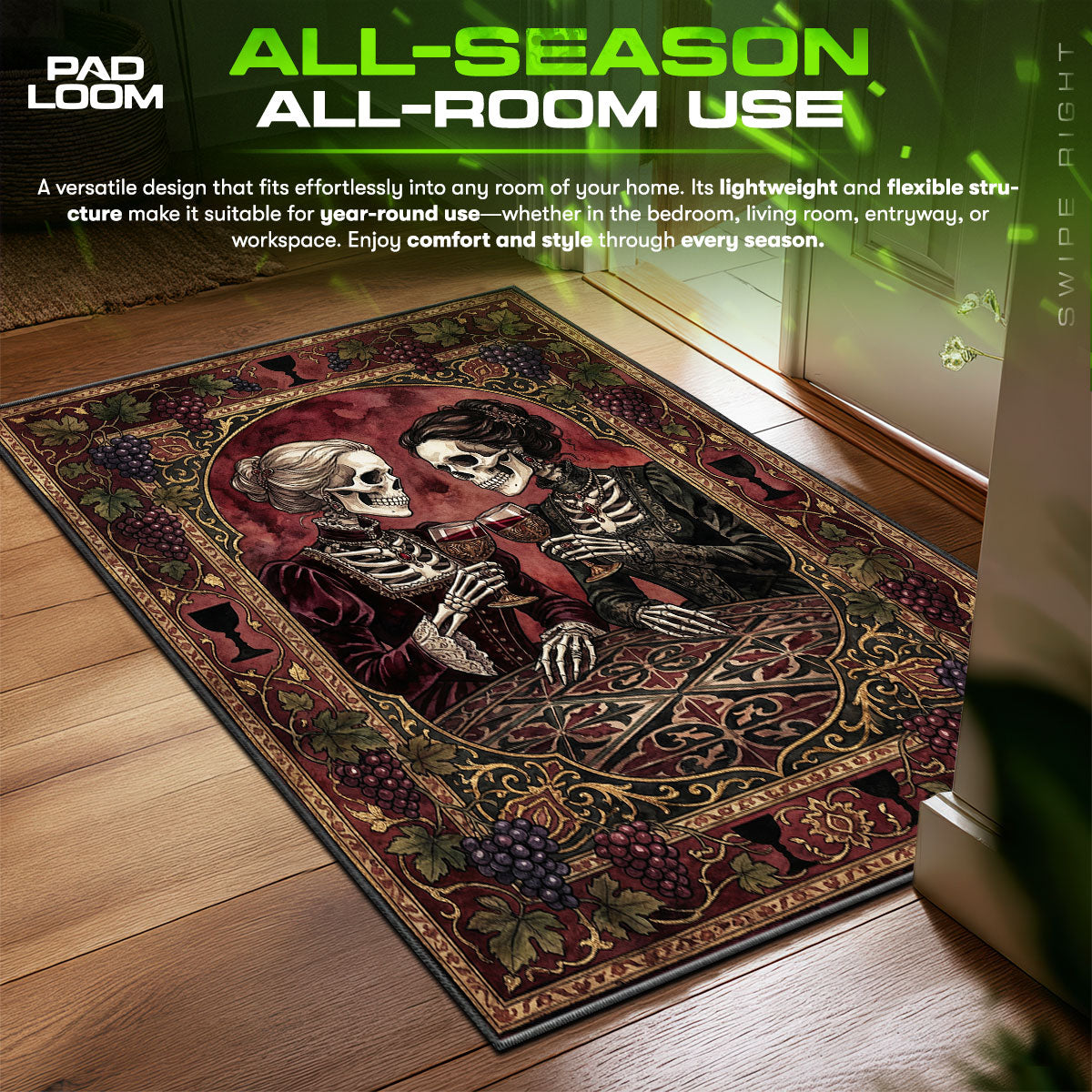 Detailed close-up of Skeleton rug pattern