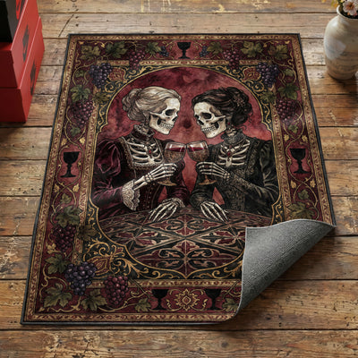 Skeleton Wine Toast Rug — Gothic Victorian Area Rug