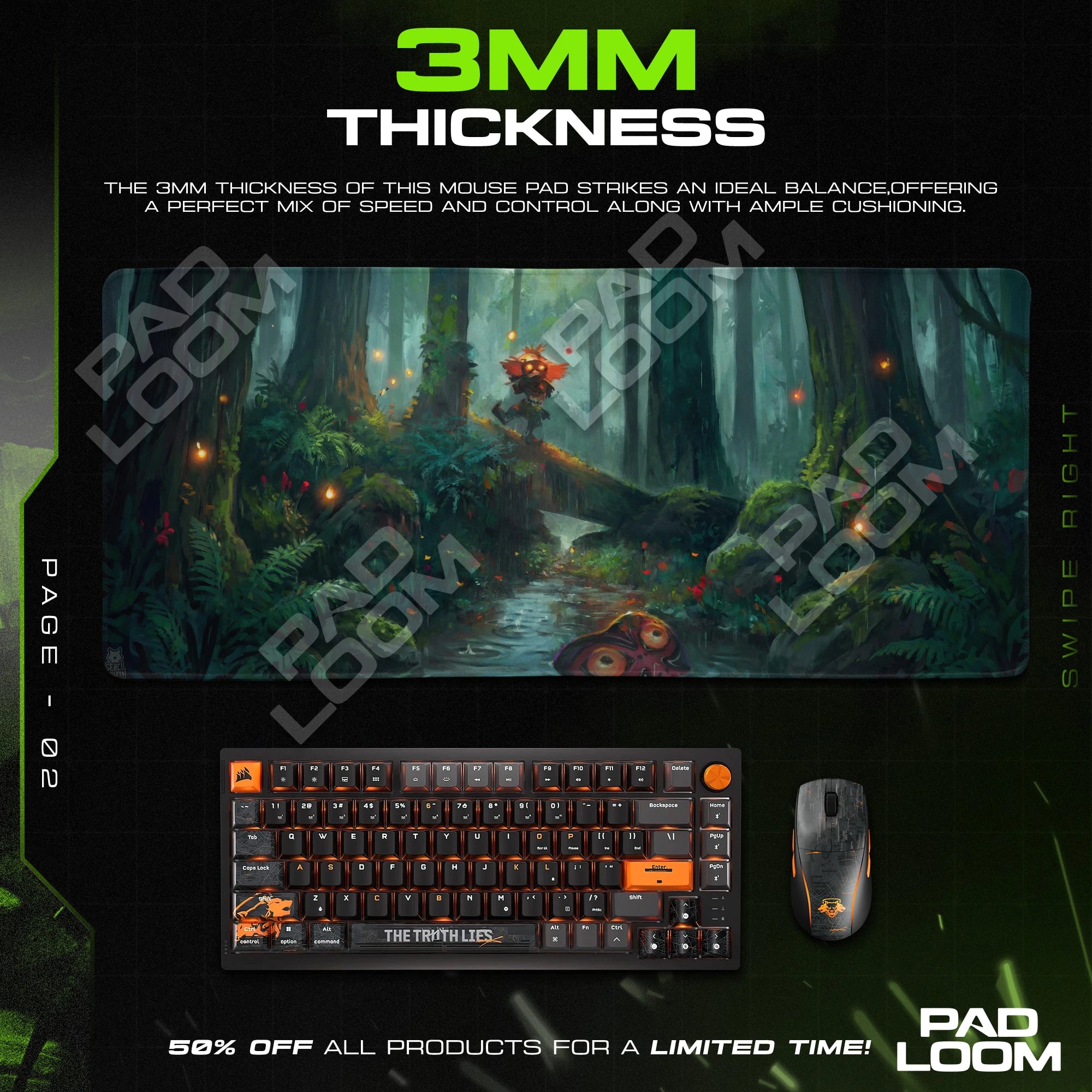 Skull Kid Forest Mask Mouse Pad - Zelda Desk Mat