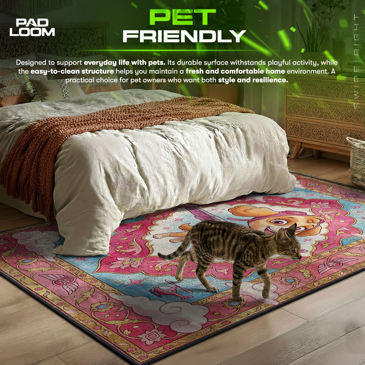 Skye Flying themed area rug for home decor fans