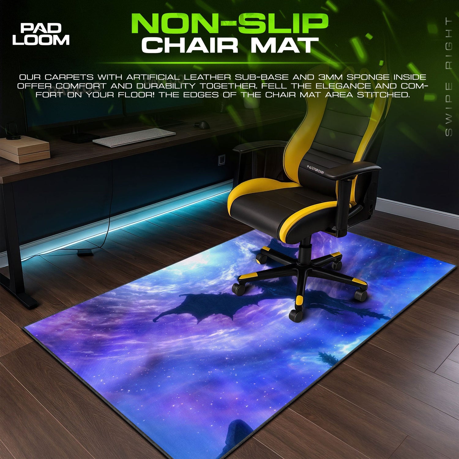 Skyrim Alduin Mouse Pad, Game Dragon Gaming Desk Mat Padloom