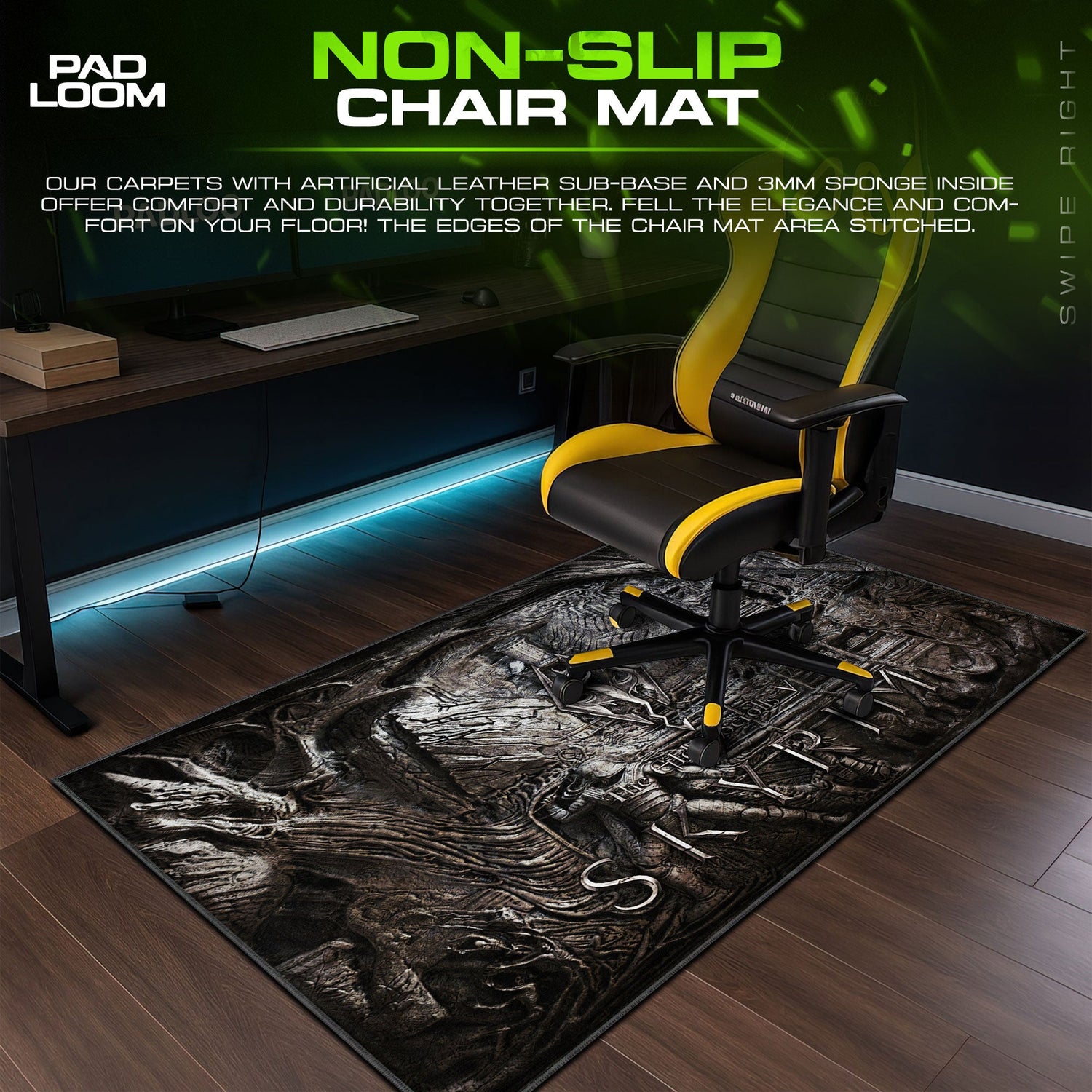 Skyrim Dragon Emblem Mouse Pad, Game Art Gaming Desk Mat Padloom