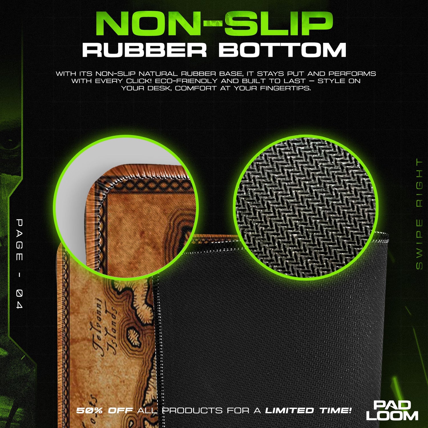 Skyrim Mouse Pad, Tamriel Map Gaming Desk Mat Padloom