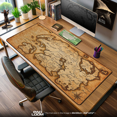 Skyrim Mouse Pad, Tamriel Map Gaming Desk Mat
