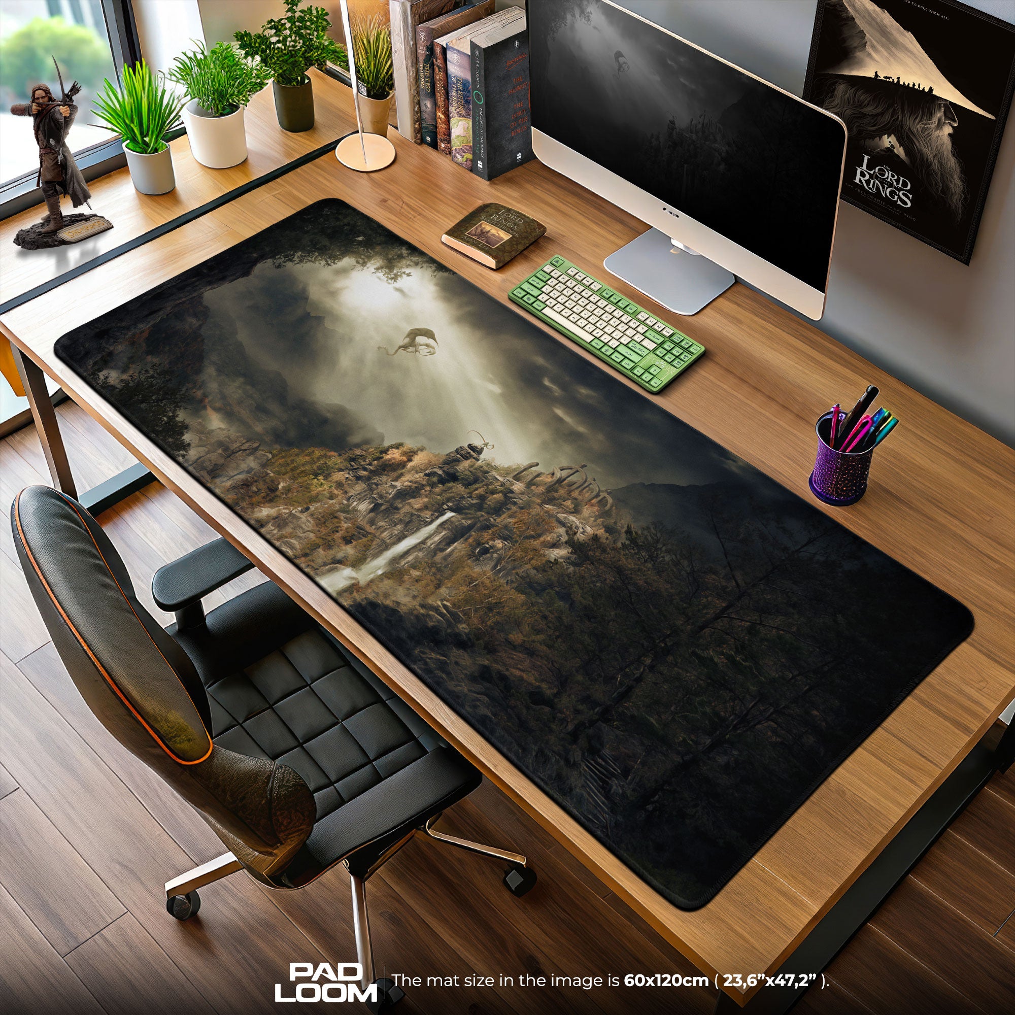Skyrim Waterfall Ruins Mouse Pad, Game Fantasy Gaming Desk Mat