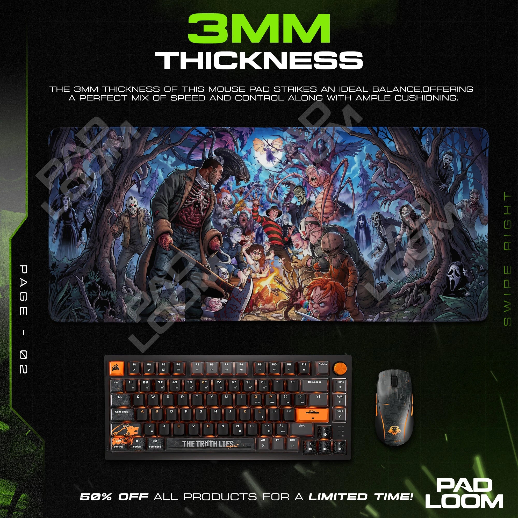 Slasher Campfire Coven Mouse Pad - Horror Desk Mat