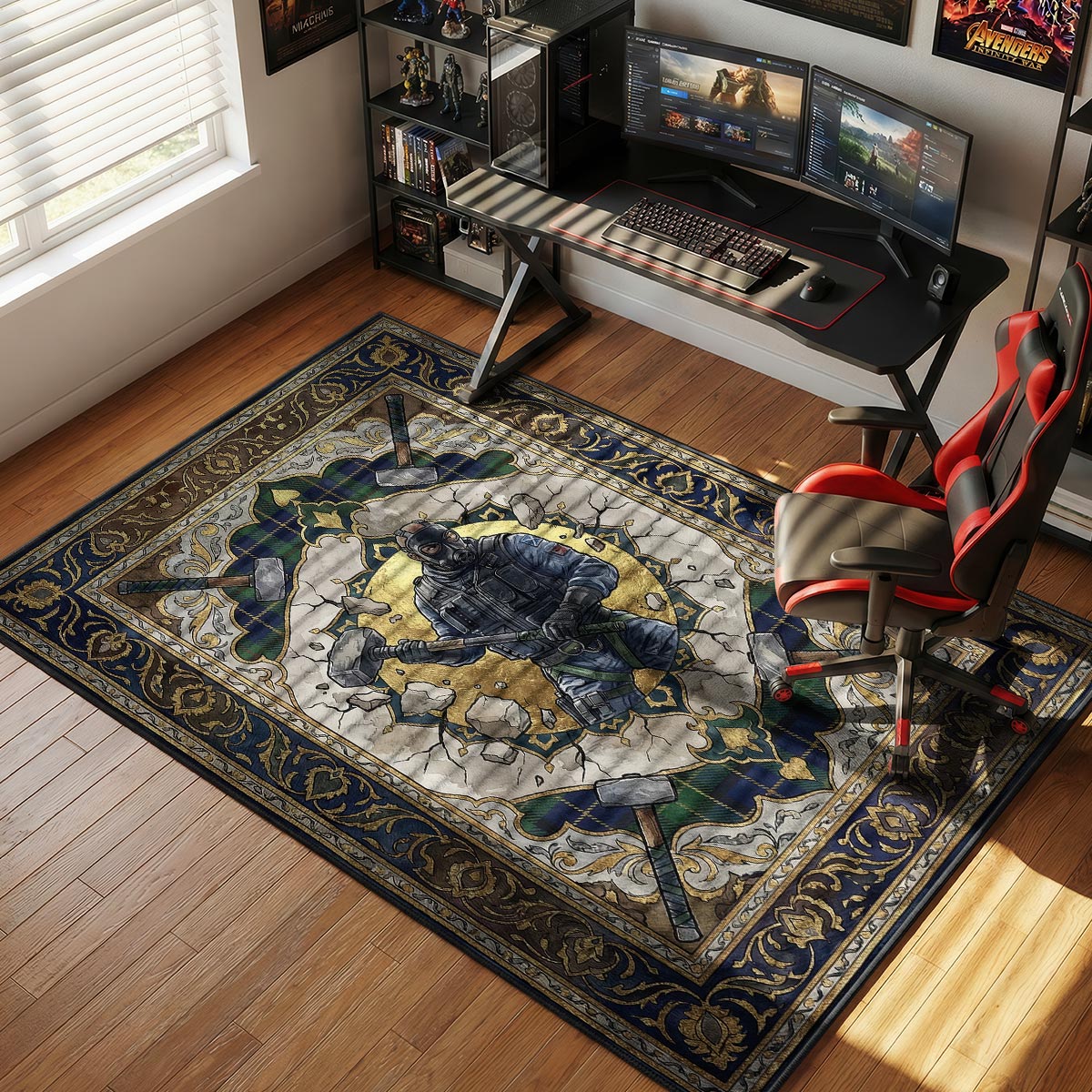 Sledge Hammer Breach Rug - Rainbow Six Siege Chair Mat