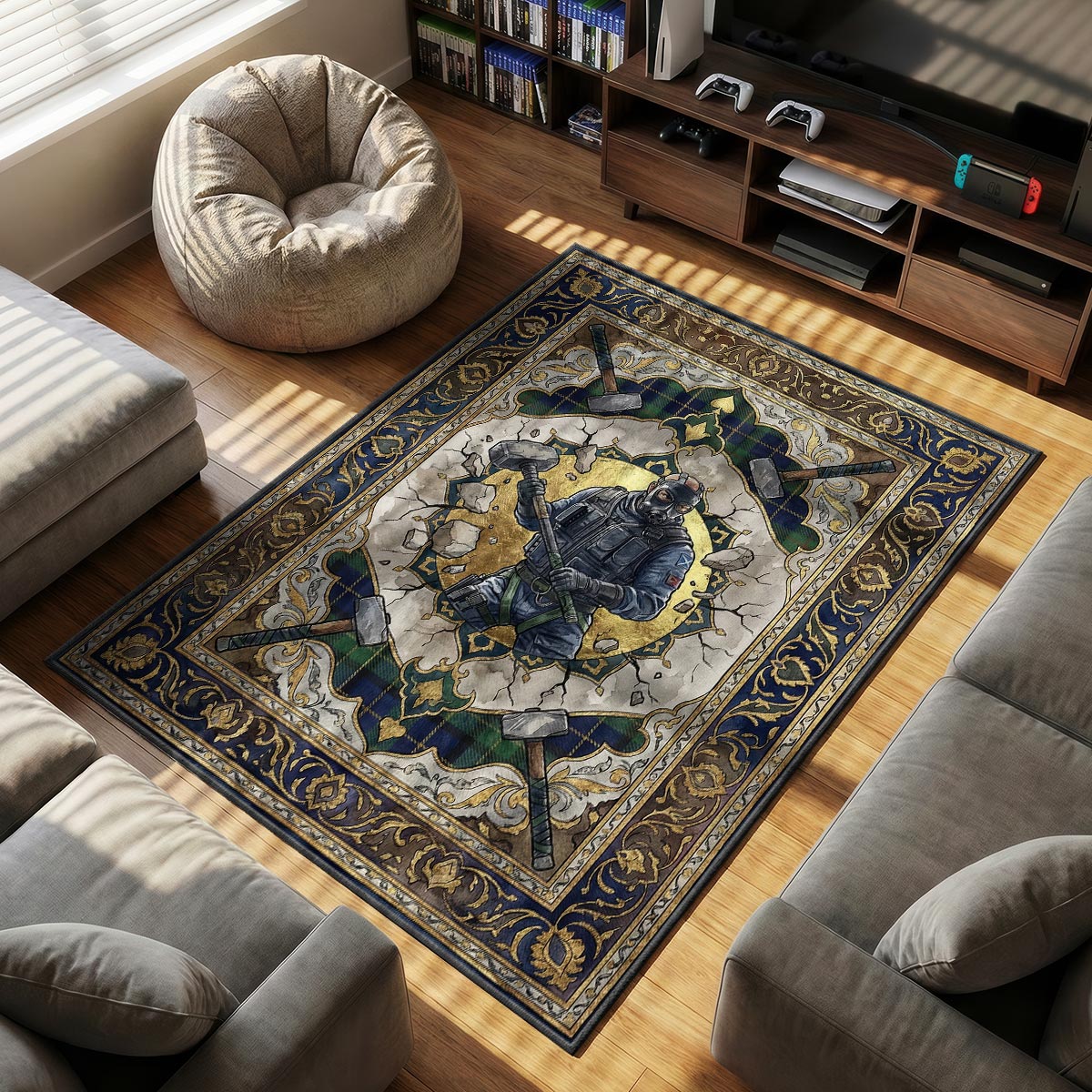 Sledge Hammer Breach Rug - Rainbow Six Siege Chair Mat