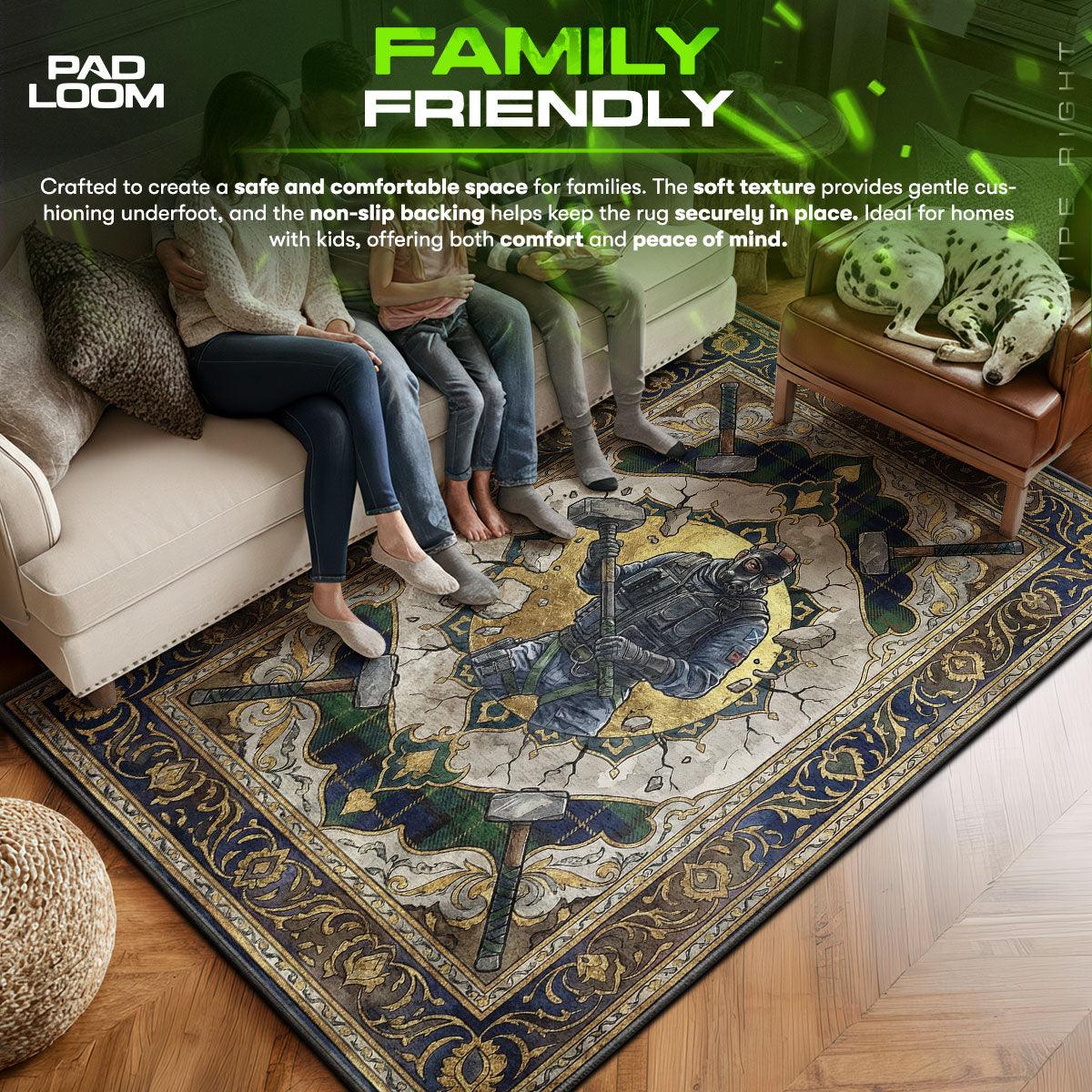 Sledge Hammer Breach Rug - Rainbow Six Siege Chair Mat