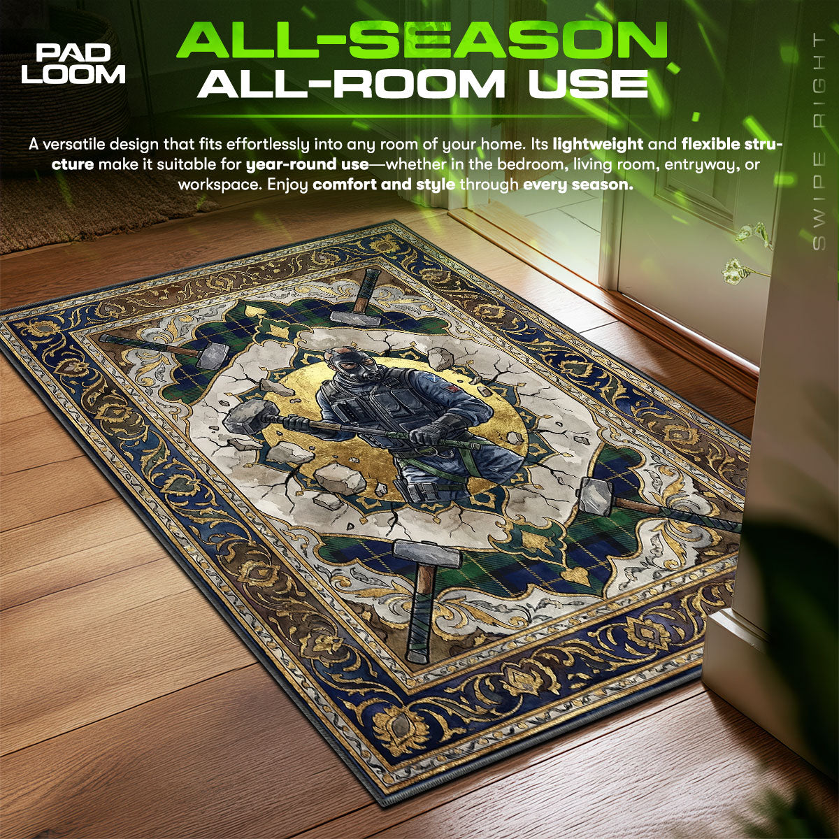 Sledge Hammer Breach Rug - Rainbow Six Siege Chair Mat