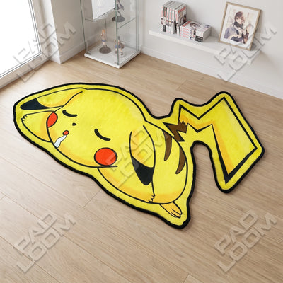 Sleeping Pikachu Rug - Shaped Anime Area Rug