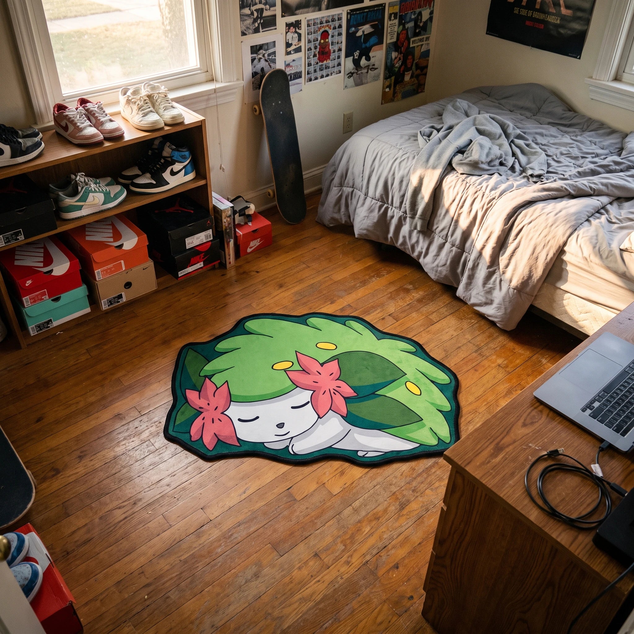Sleeping Shaymin Rug - Shaped Anime Area Rug