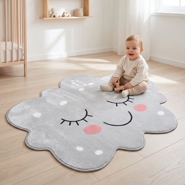Sleepy Cloud Rug - Shaped Nursery Area Rug