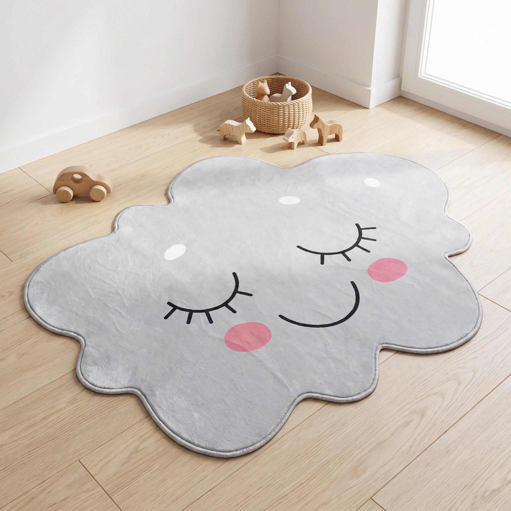 Sleepy Cloud Rug - Shaped Nursery Area Rug