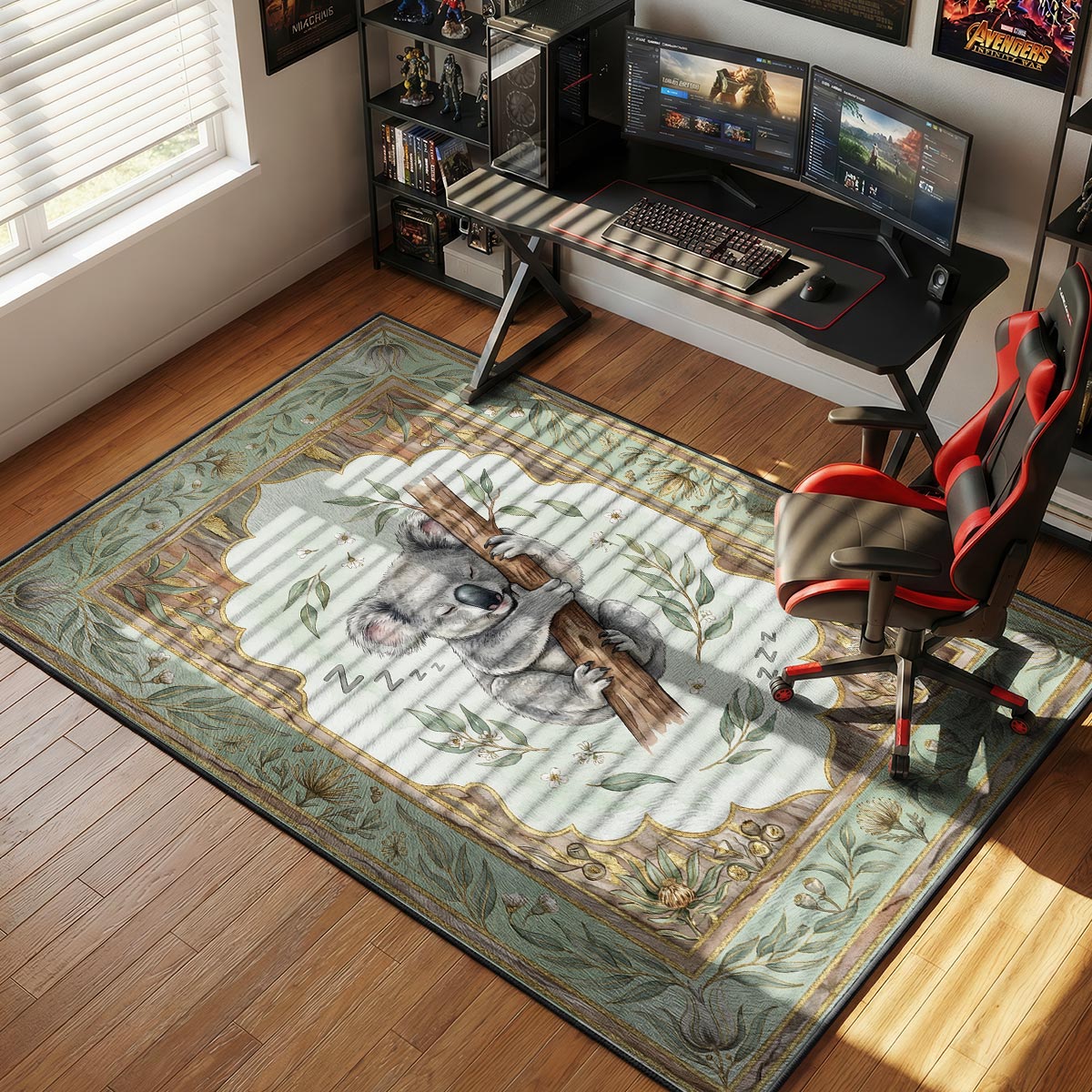 Sleepy Koala Rug - Eucalyptus Nursery & Kids Room Mat