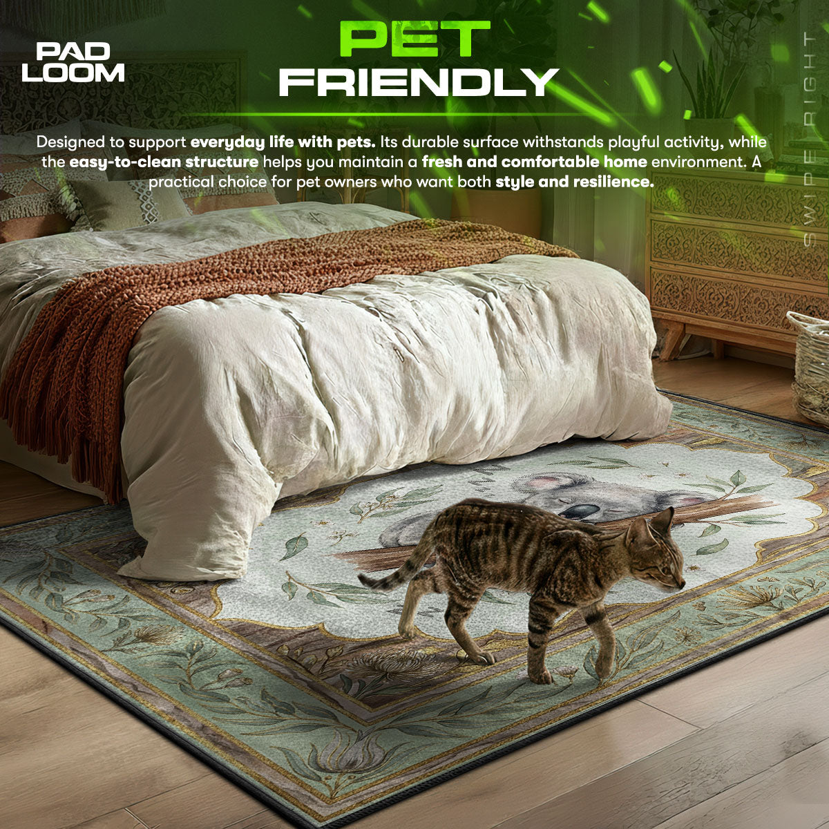 Sleepy Koala Rug - Eucalyptus Nursery & Kids Room Mat